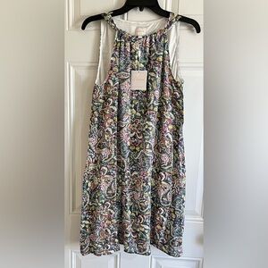 NWT Zac & Rachel Dress Sleeveless Floral Printed Halter Neck Mini Bohemian Small